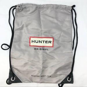 Hunter Light Grey Nylon Drawstring Backpack Bag Water Resistant Dust Bag